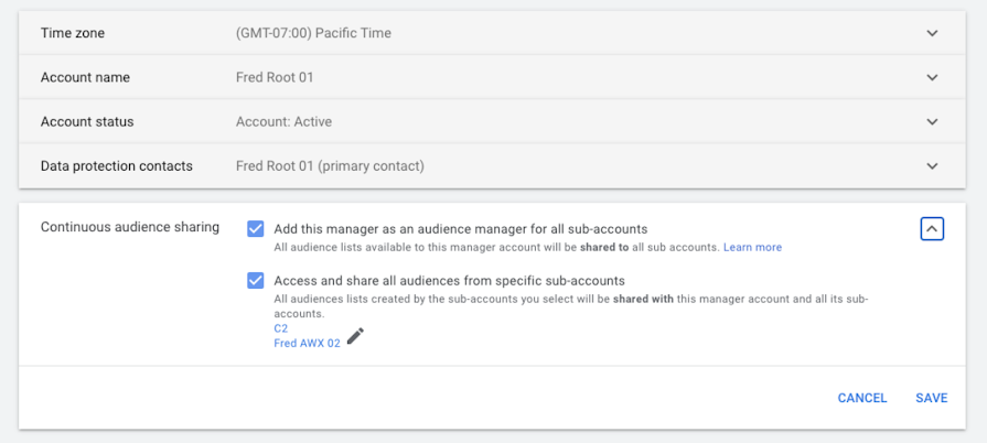 Google Ads Enable Continuous Audience Sharing On Sub-Accounts